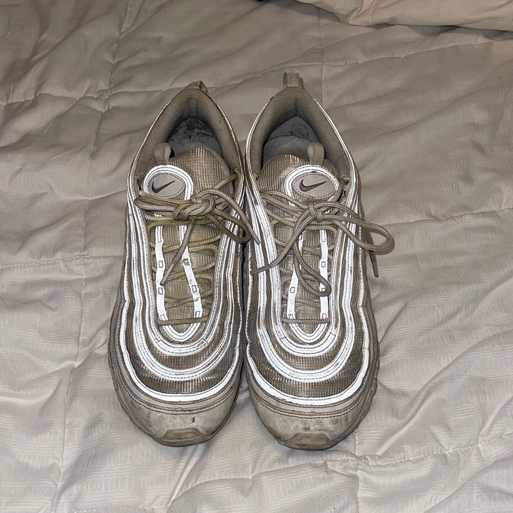 triple white air max 97s